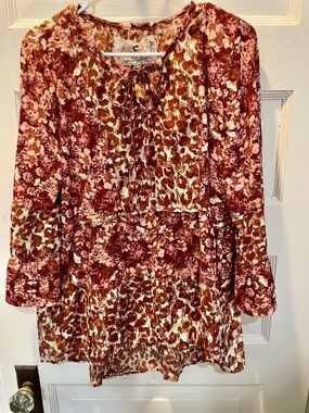 Anthropologie Floral Print Tunic, Size Large